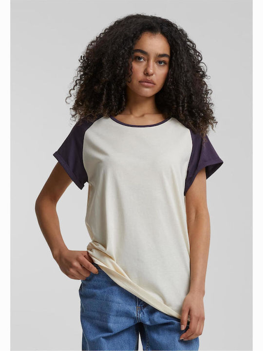 Urban Classics Bluza Damă Tricou Whitesand, Vio...