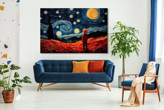 Leinwand Reproduktion Wandgemälde Wohnzimmer Nachtlandschaft 60x90cm