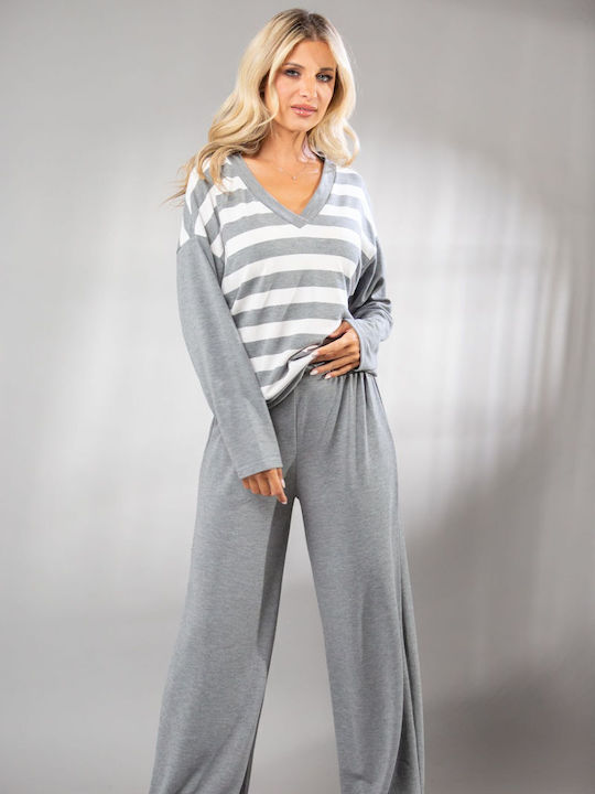 Boutique Women's Blouse with V Neckline Striped...