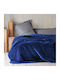 TnS Super Soft Κουβέρτα Βελουτέ Διπλή 200x240εκ. Blue