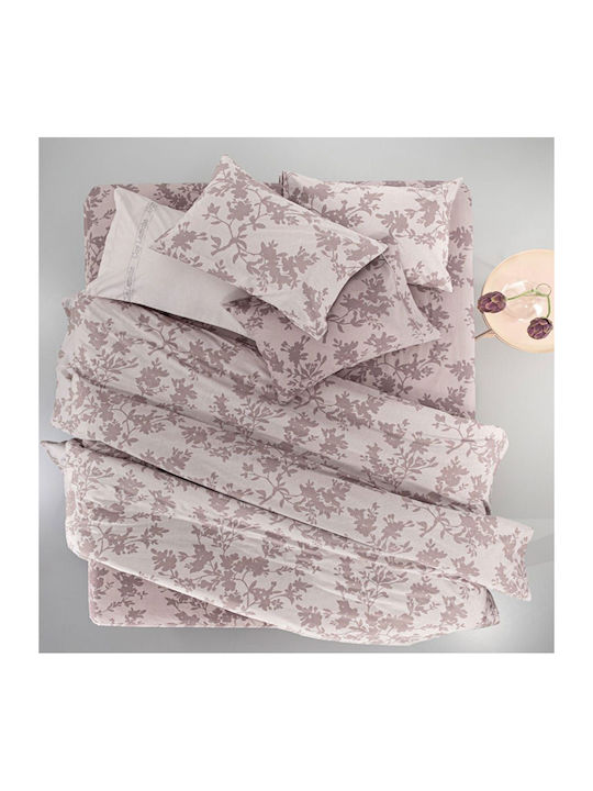 Guy Laroche Duvet Cover Set Cotton Single with Pillowcase 165x225 Christy Purple