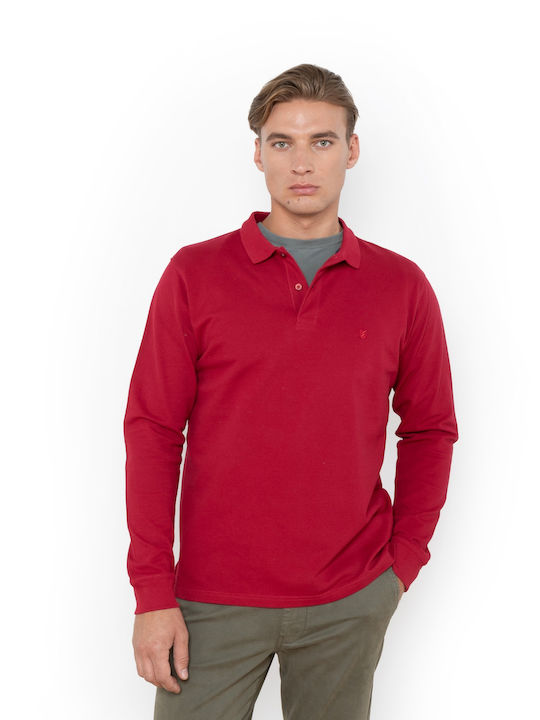 The Bostonians Polo Μπλούζα Μακρυμάνικη Κόκκινη