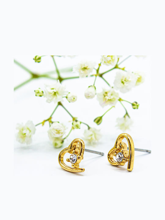 Ear Sense Earrings made of Silver Gold Plated with Stones