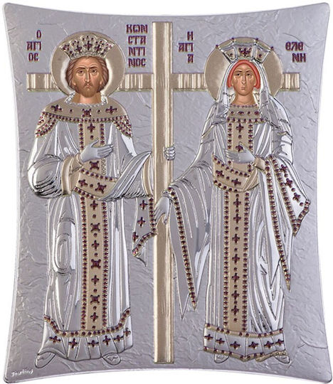 Icoană de argint a Constantin și Elena 11 cm X 14,50 cm Icon0013