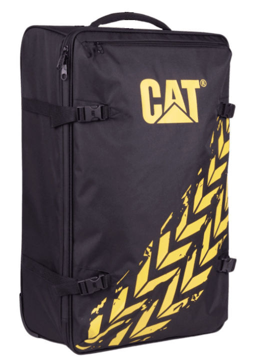 CAT Large Fabric Black Suitcase with 2 Wheels Height 71cm