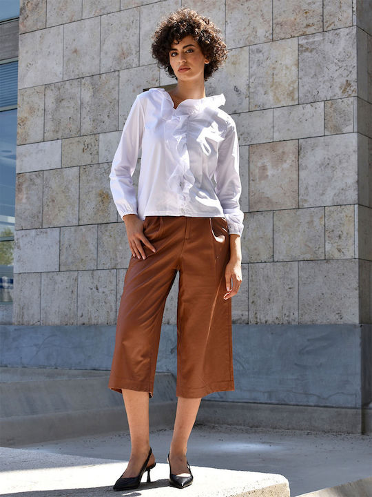 Tresor Women's Fabric Trousers Camel