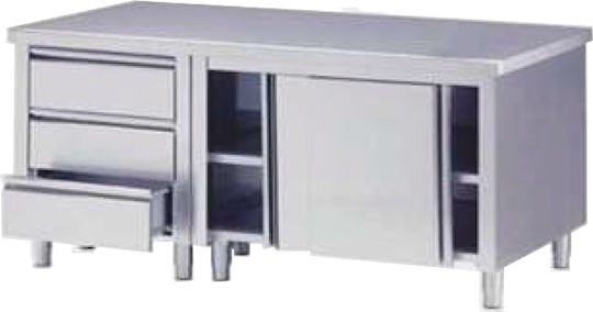 ArtSteel Dulap de pregătire cu uși glisante și sertare 120x80x87cm