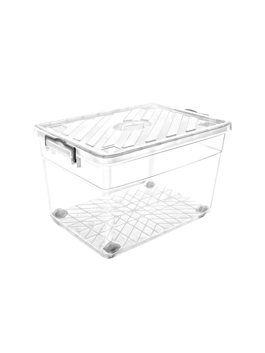 Violet House Plastic Storage Box with Wheels and Lid Purple 30lt 1pcs