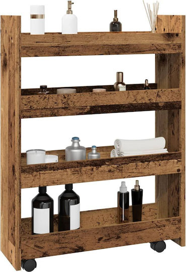 vidaXL Τρόλεϊ Κουζίνας Ξύλινο 3 Θέσεων Καφέ 60x20x82cm