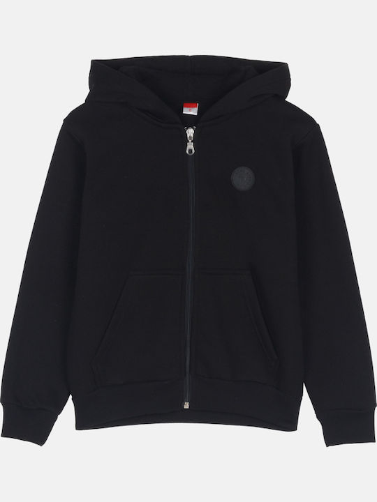 Joyce Kids Cardigan with Hood Black