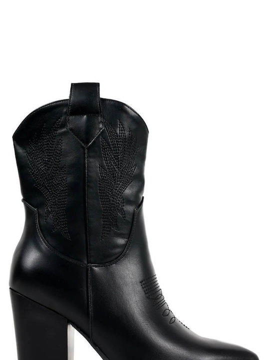 Black Classic Western Stitching Design Ankle Boots