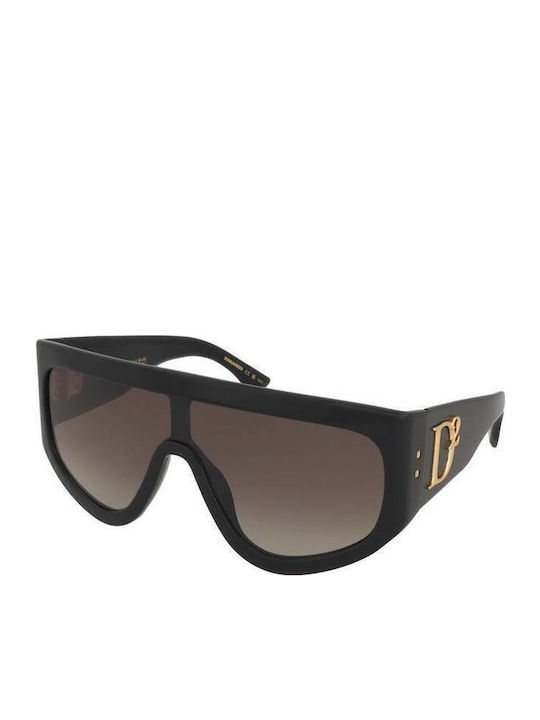 Dsquared2 Unisex Sunglasses with Black Plastic Frame and Brown Gradient Lens D2 0149/S 807/HA