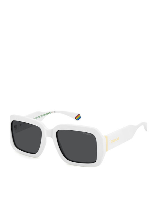 Polaroid Unisex Sunglasses with White Plastic F...