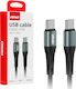 AMiO USB 2.0 Cable USB-C male - USB-C 60W Μαύρο 2m 03915