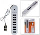 USB-Hub 8 Anschlüsse USB 2.0 mit USB-A Anschluss Weiß