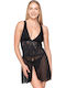 Luna Χειμερινό Babydoll Μαύρο