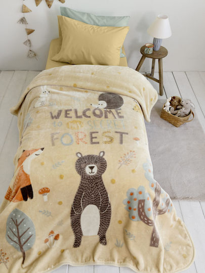 Nima Blanket Velvet Secret Forest Beige, Green 160x220cm Nima Blanket Velvet Secret Forest Beige, Green 160x220cm