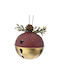Hanging Bell Ornament Metallic Gold 8cm Set 6pcs