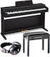 Casio Ηλεκτρικό Όρθιο Πιάνο Celviano Deluxe Set Set με 88 Βαρυκεντρισμένα Πλήκτρα Ενσωματωμένα Ηχεία και Σύνδεση με Ακουστικά και Υπολογιστή Satin Black