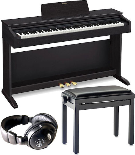 Casio Ηλεκτρικό Όρθιο Πιάνο Celviano Deluxe Set Set με 88 Βαρυκεντρισμένα Πλήκτρα Ενσωματωμένα Ηχεία και Σύνδεση με Ακουστικά και Υπολογιστή Satin Black