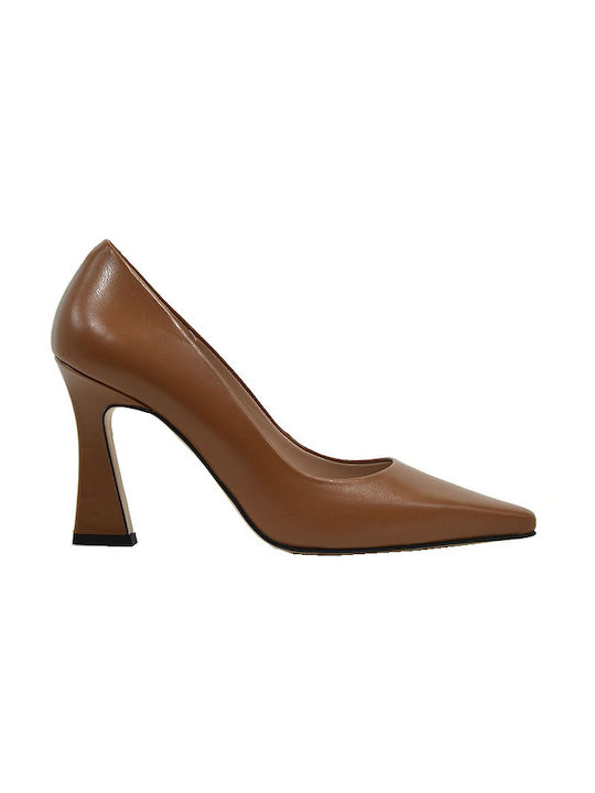 Fardoulis Leather Tabac Brown Heels