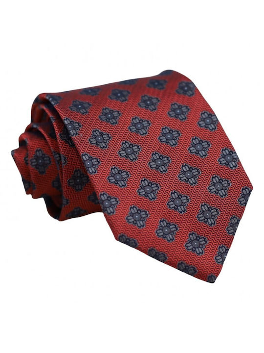 Silk Tie Brick Grey Pattern 8cm