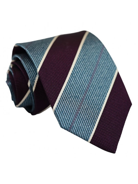 Silk Tie Aubergine Raf Striped 8cm