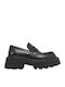 Leder Damen Mokassins in Schwarz Farbe