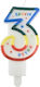 Birthday Candle Number 3 Multicolor 9cm 36882 T...