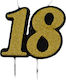 Birthday Candle Number 18 Gold 9cm 36894 Tpster