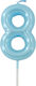 Geburtstagskerze Nummer 8 Blau 9cm 36877 Tpster