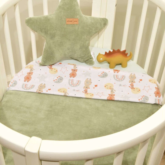 Baby Oliver Одеяло Детски пелени за пелени Зелено OLIVE 70x90см.