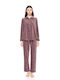 Pink Label Pink Label Damen Schlafanzug & Pyjamas Winter Baumwollene Violett