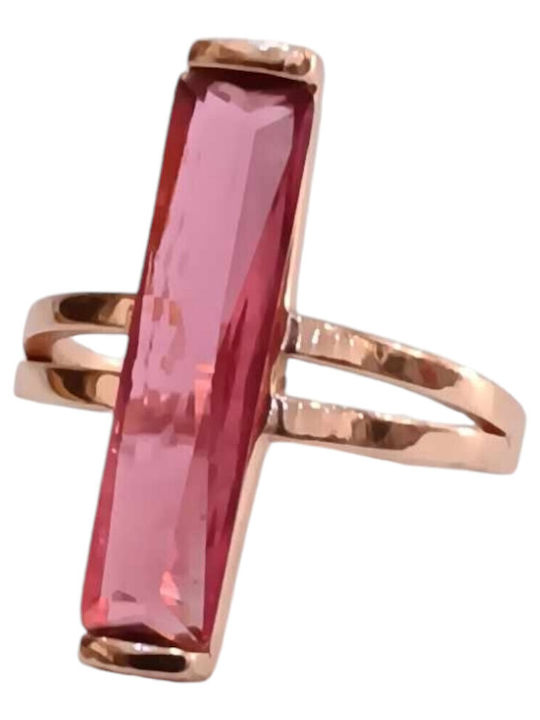 Prince Silvero Ring with Zircon made of Silver Gold Plated