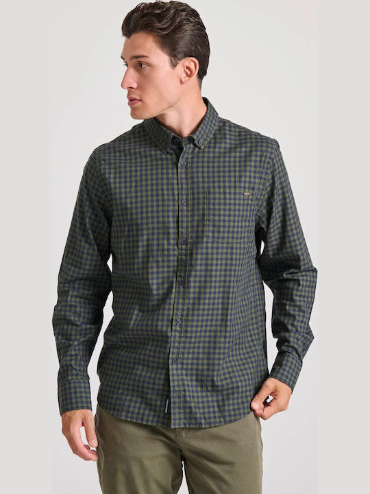 Funky Buddha Long-sleeved Cotton Shirt Checked ...