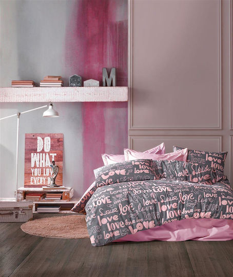 Dimcol Love Kids Duvet Cover Single Grey-lila 160x240cm