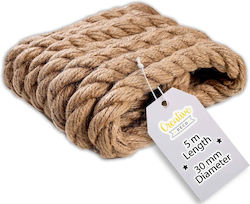 Creative Deco Lina Jute 5m Length 30mm Thickness Strong Durable Rope Twisted Natural Brown Color Ideal Garden Interior Decoration Art Projects Crafts
