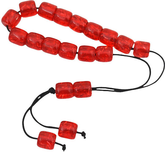 Resin Worry Beads with 19 Beads Ρινίσματα Red 30cm