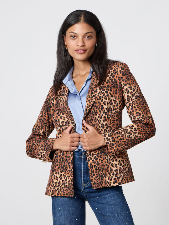 Passager Women's Waisted Blazer Leopard