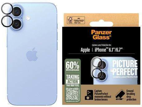 PanzerGlass PicturePerfect Προστασία Κάμερας Tempered Glass Διάφανο για το Apple iPhone 16, iPhone 16 Plus