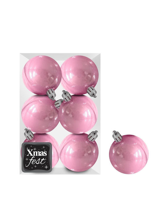 Ornament suspendat Glob Roz 10buc Set 6buc