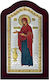 Prince Silvero Icon Virgin Mary The Elderly Colored Brown Wood Silver 23x38cm