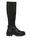 Mexx Synthetic Leather Riding Boots with Zipper Black