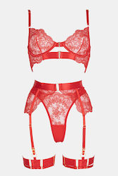 Decoro Sexy Lingerie Set Red Decoro Sexy Lingerie Set Red