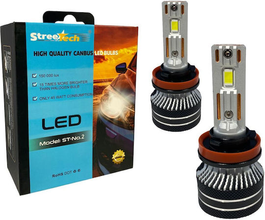 Streetech Λάμπες Αυτοκινήτου H11 / H8 / H9 Canbus LED Ψυχρό Λευκό 24V 45W 2τμχ