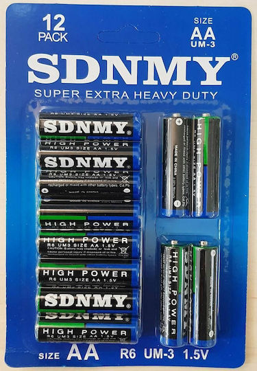 Sdnmy Super Extra Heavy Duty Μπαταρία Zinc AA 1.5V 12τμχ