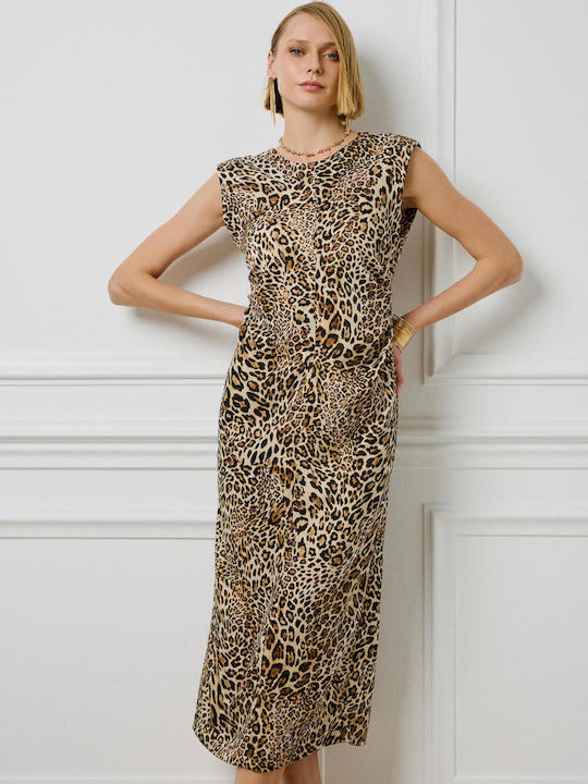 Sommer Midi Damenkleid Beiges