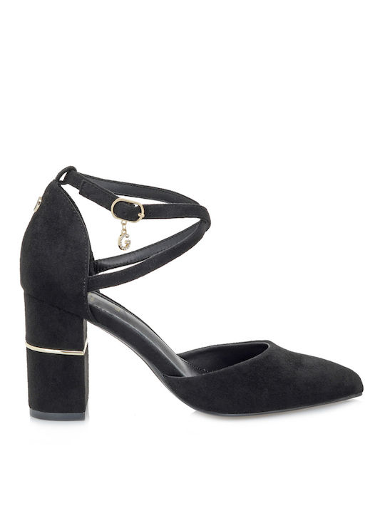 Pumps mit Riemchen & hoher Absatz Schwarz