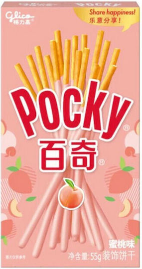 Glico Pocky Peach Flavour Biscuit Sticks 55gr