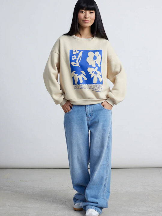 Sweatshirt Μακρύ Γυναικείο Φούτερ White